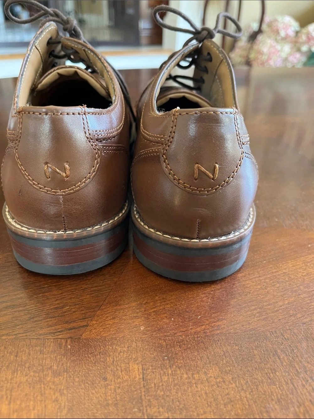 Men's Brown Leather Lace-Up Dress Shoes, Nunn Bush